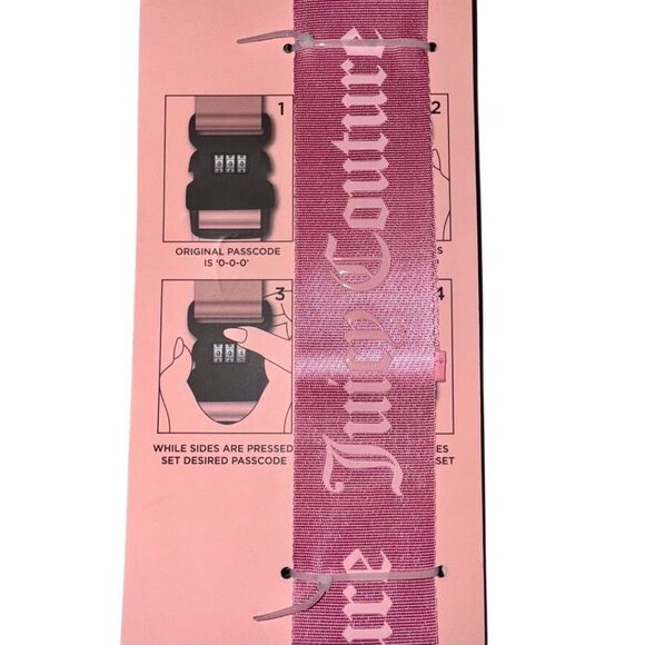 Juicy Couture Pink Adjustable Luggage Suitcase Strap w/ Combination Lock Travel - Picture 5 of 6